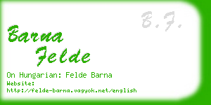 barna felde business card